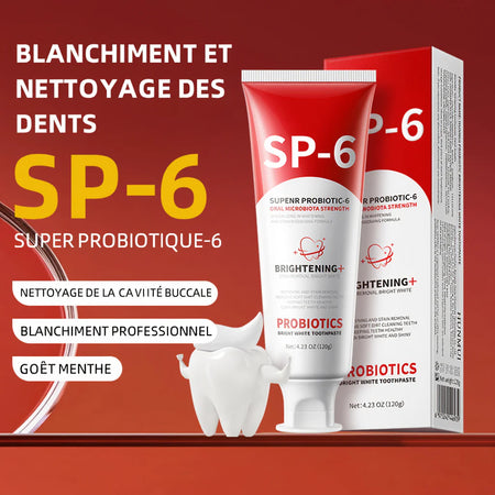 SP6, des dents plus blanches, une haleine fraîche et un beau sourire dès le premier jour