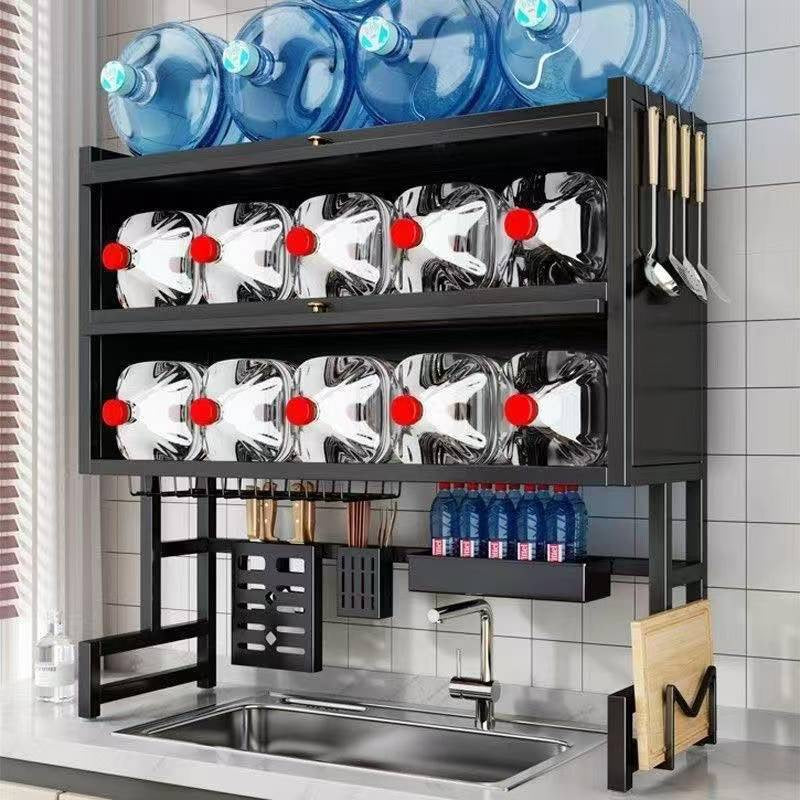 Etagère de cuisine à Vaisselle 2 Niveaux avec support d'évier