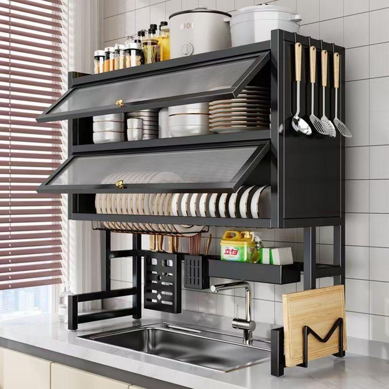 Etagère de cuisine à Vaisselle 2 Niveaux avec support d'évier