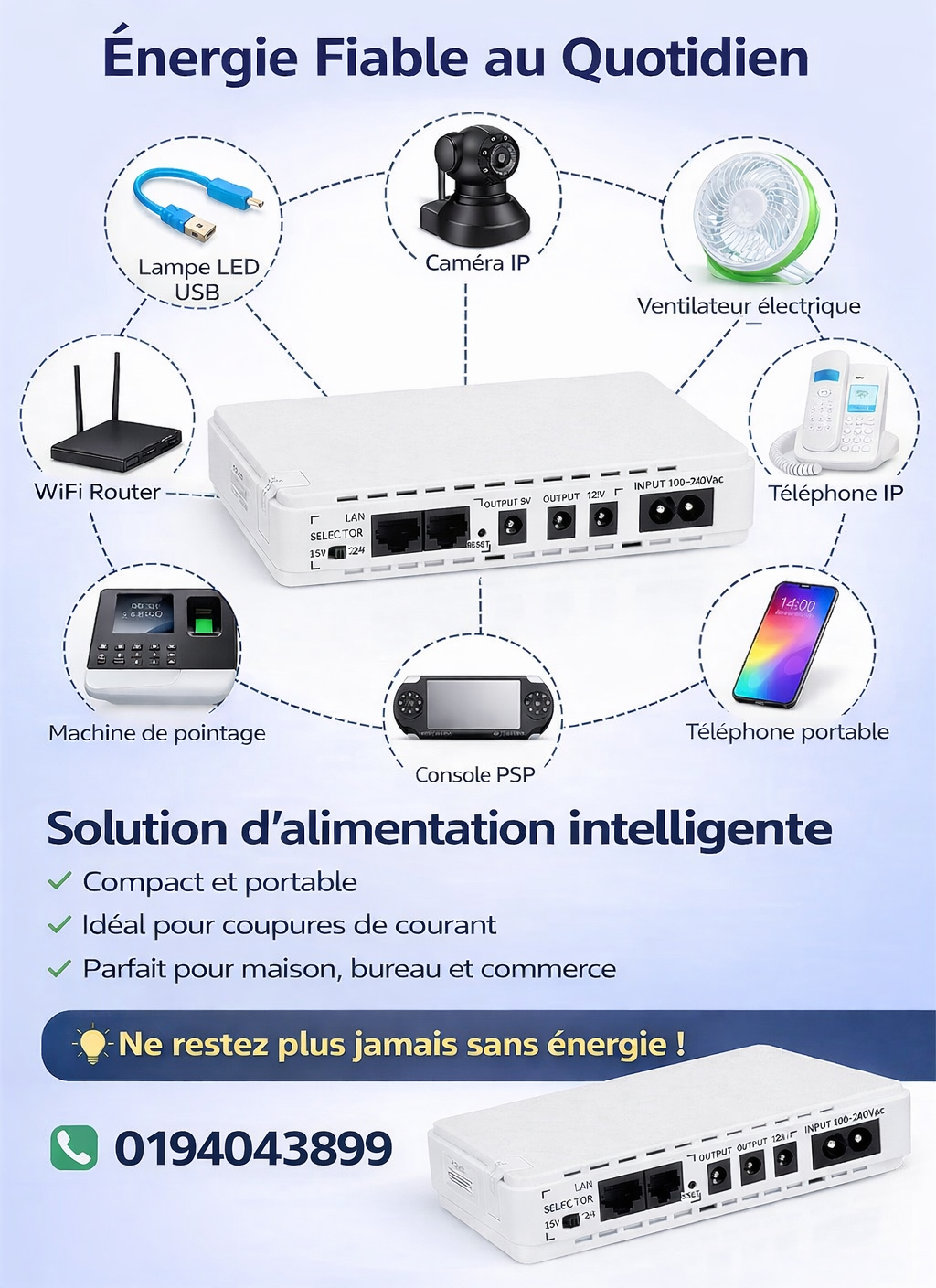 Mini onduleur d'alimentation multifonctions