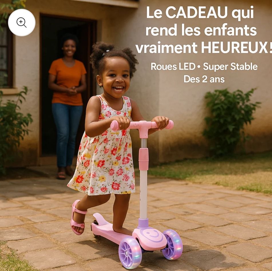 🛴 TROTTINETTE À ROUES LUMINEUSES – CADEAU PARFAIT POUR ENFANTS DE 2 à 10 ANS